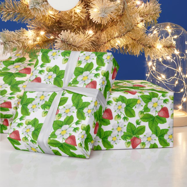 Regalo Papel de envoltura de fresa en el jardín (Vacaciones)