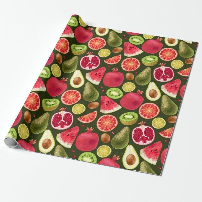 Regalo Papel de envoltura de fruta tropical (Desenrollado)