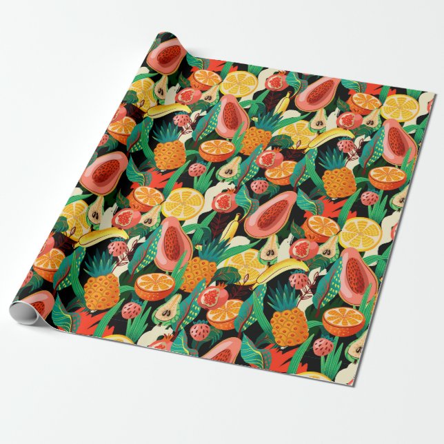 Regalo Papel de envoltura de fruta tropical (Desenrollado)