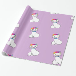 Regalo papel de envoltura de gato lindo
