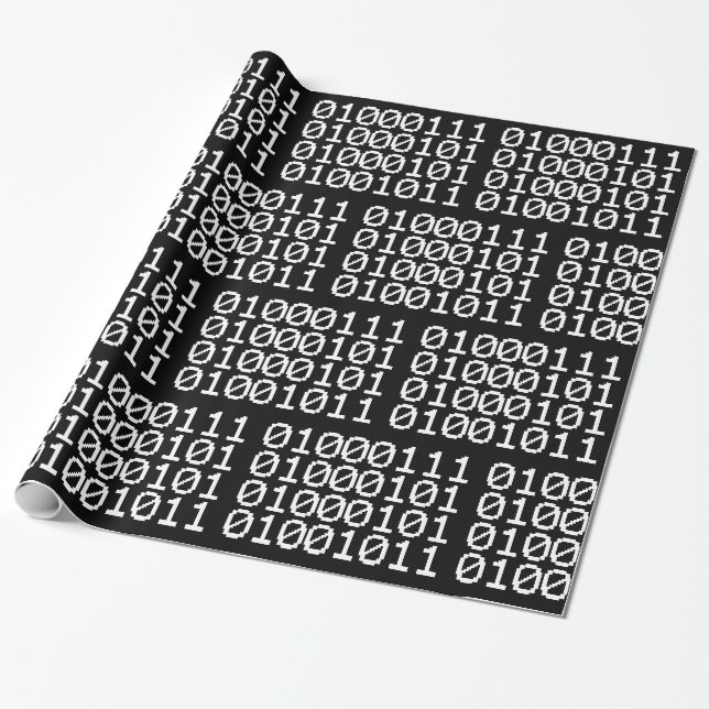 REGALO PAPEL DE ENVOLTURA DE GEEK BINARIO (Desenrollado)