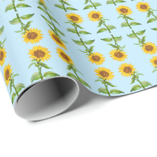 Regalo Papel de envoltura de girasoles amarillos