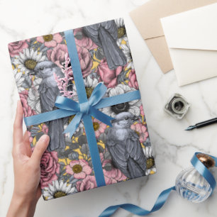 Regalo Papel de envoltura de grises y flores