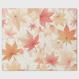 Regalo papel de envoltura de hojas de arce de otoño