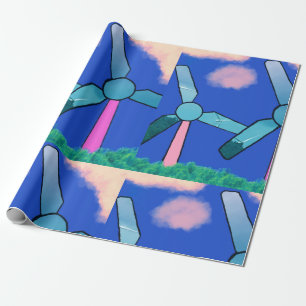 Regalo Papel de envoltura de Kawaii Windmill Dreams