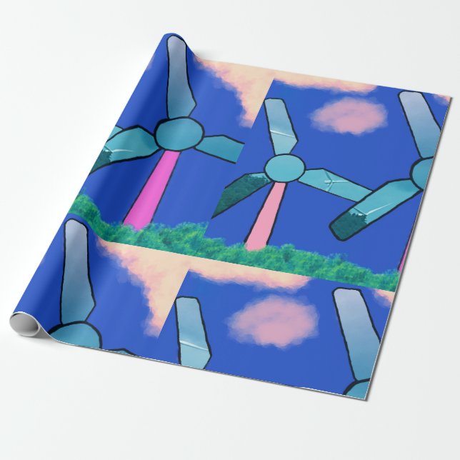 Regalo Papel de envoltura de Kawaii Windmill Dreams (Desenrollado)