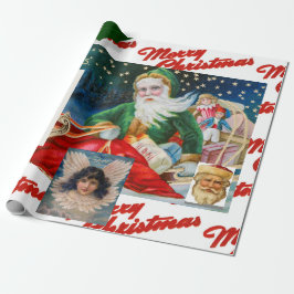 REGALO PAPEL DE ENVOLTURA DE LA COLAGE DE NAVIDADES RETRO