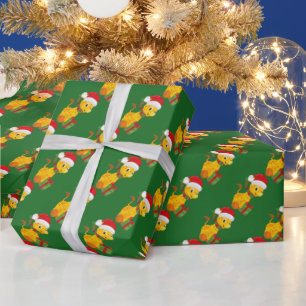 Regalo Papel de envoltura de la primera jirafa navideña d