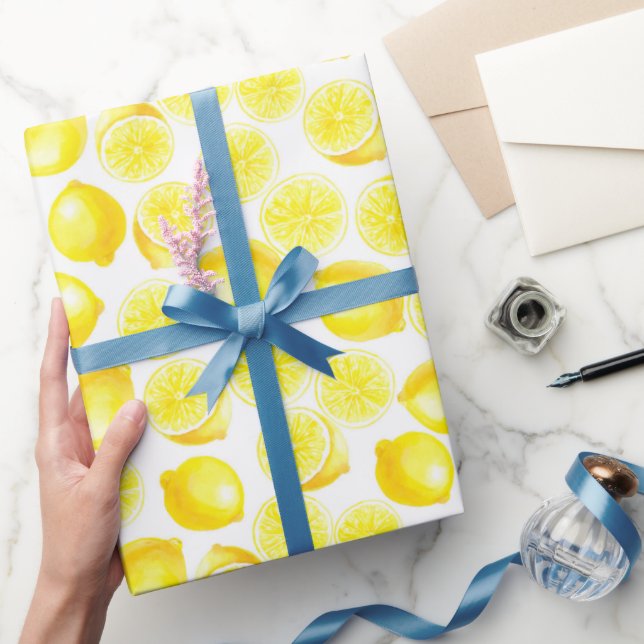 Regalo Papel de envoltura de limones acuarelas (Regalar)