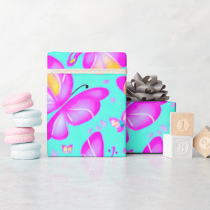 Regalo Papel de envoltura de mariposa rosa Pastel Nature