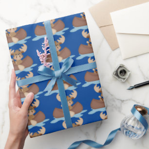 Regalo Papel de envoltura de Moose de viaje en canoa