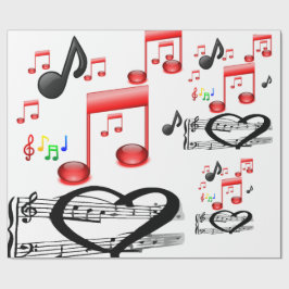 Regalo Papel de envoltura de músico de San Valentín para 