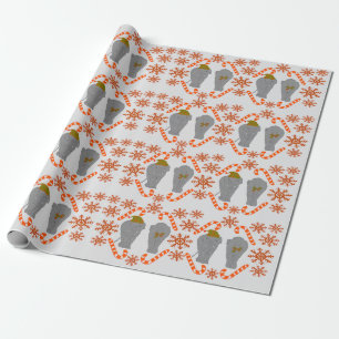 Regalo Papel de envoltura de naranja de Navidades elefant
