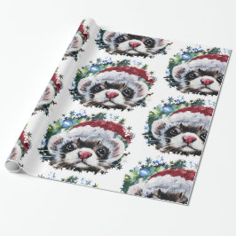 Regalo Papel de envoltura de Navidades de Ferret y Santa