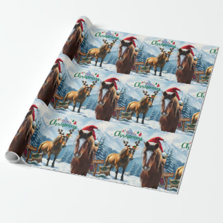Regalo Papel de envoltura de Navidades de Mustang Santa