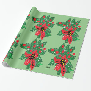 Regalo Papel de envoltura de navidades : POINSETTIAS