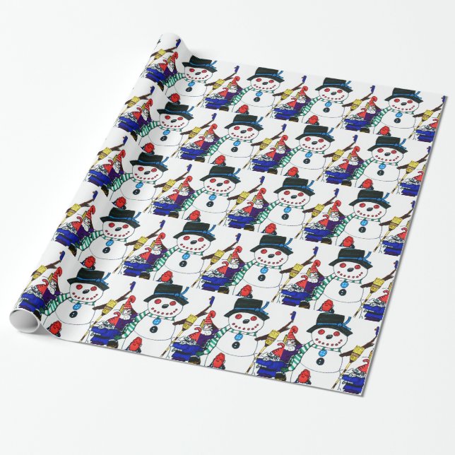 Regalo Papel de envoltura de navidades SNOWMAN (Desenrollado)