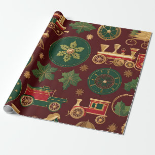 Regalo papel de envoltura de navidades victorianos