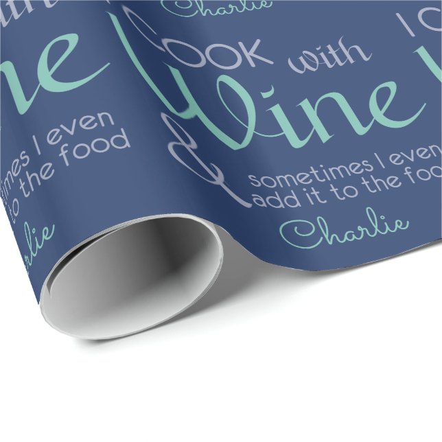 Regalo Papel de envoltura de nombres personalizados de ci (Esquina del rollo)