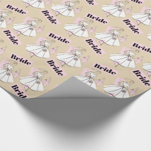 Regalo Papel de envoltura de novia del grupo neutro de la