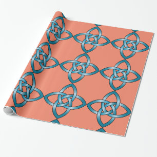 Regalo papel de envoltura de nudo celta azul