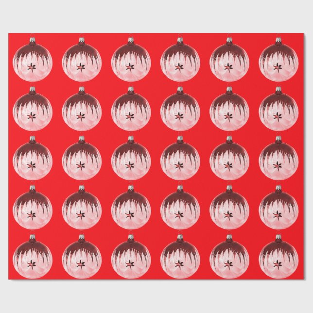 Regalo Papel De Envoltura De Ornamentos Rojo Y Rosa (Superficie plana)