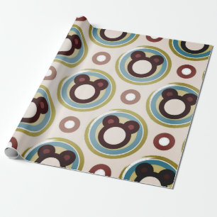 Regalo papel de envoltura de osos felices