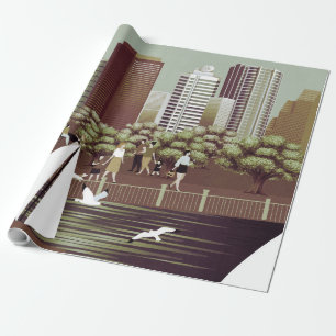 Regalo Papel de envoltura de paisaje urbano