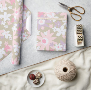 Regalo Papel de envoltura de papel de flores de los años