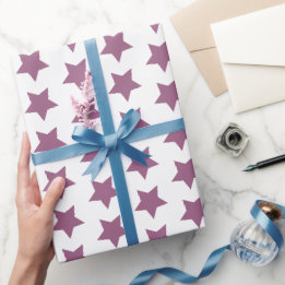Regalo papel de envoltura de patrón de estrella púrpura