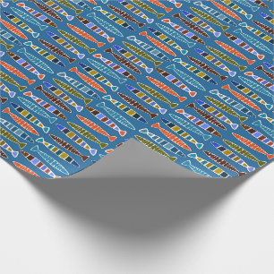 Regalo Papel de envoltura de patrón de pescado