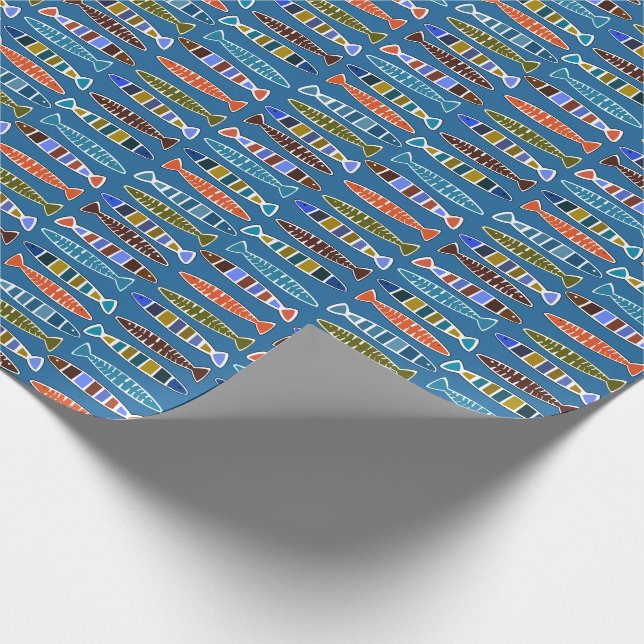 Regalo Papel de envoltura de patrón de pescado (Esquina)