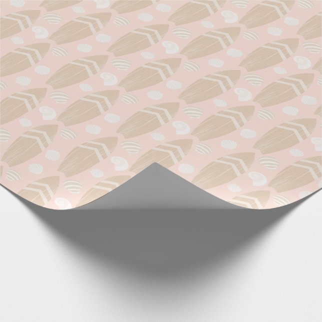 Regalo Papel De Envoltura De Patrón De Surfboard Y Shell (Esquina)