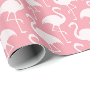 Regalo Papel de envoltura de patrón Flamingo blanco rosa