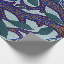 PAPEL DE ENVOLTURA DE PATRÓN FLORAL CHINO EN BLUS