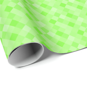 Regalo Papel de envoltura de patrón pequeño pixelado verd