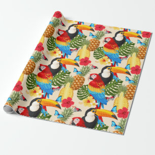 Regalo Papel de envoltura de patrón tropical
