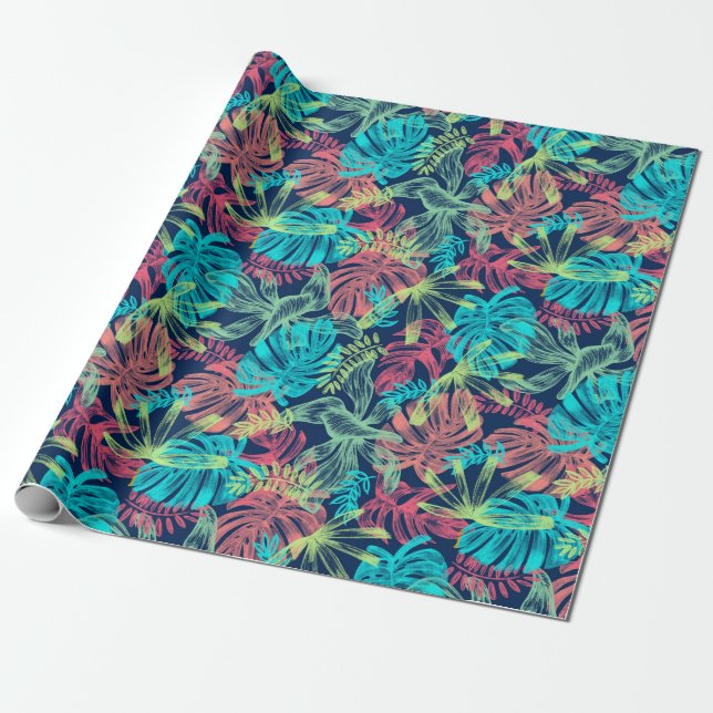 Regalo Papel de envoltura de patrón tropical (Desenrollado)