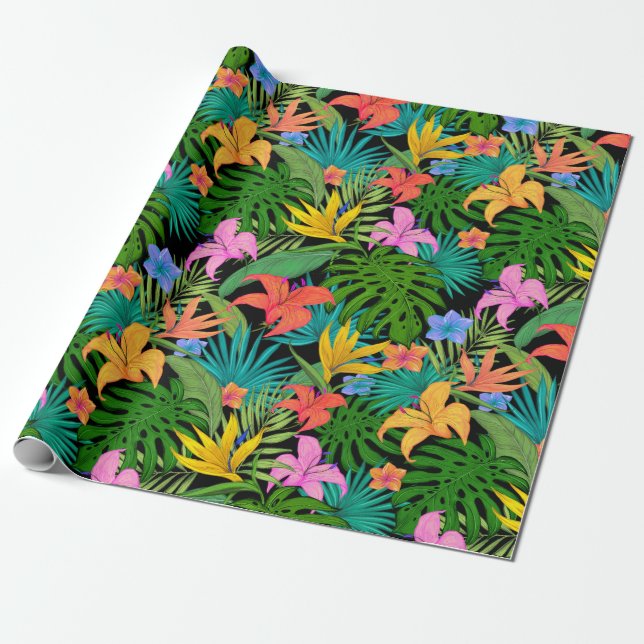 Regalo Papel de envoltura de patrón tropical (Desenrollado)