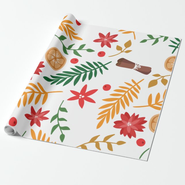 Regalo papel de envoltura de patrones de navidades (Desenrollado)