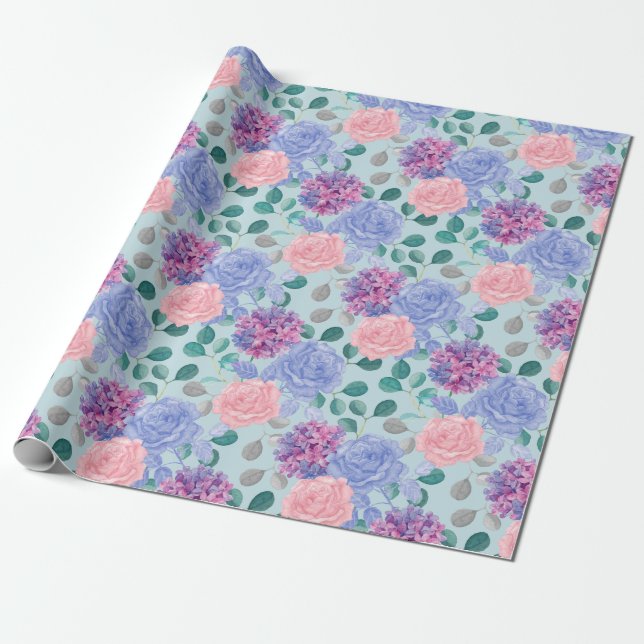 Regalo Papel de envoltura de patrones florales (Desenrollado)
