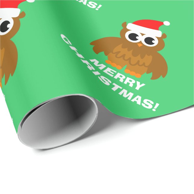 Regalo Papel de envoltura de personalizado de búho navida (Esquina del rollo)