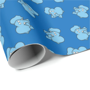 Regalo Papel de envoltura de personalizado de elefante az