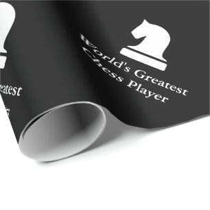 Regalo Papel de envoltura de piezas de ajedrez en blanco 