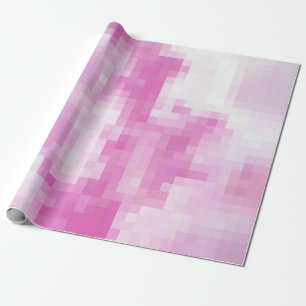 Regalo Papel De Envoltura De Pixel Rosa Y Blanco