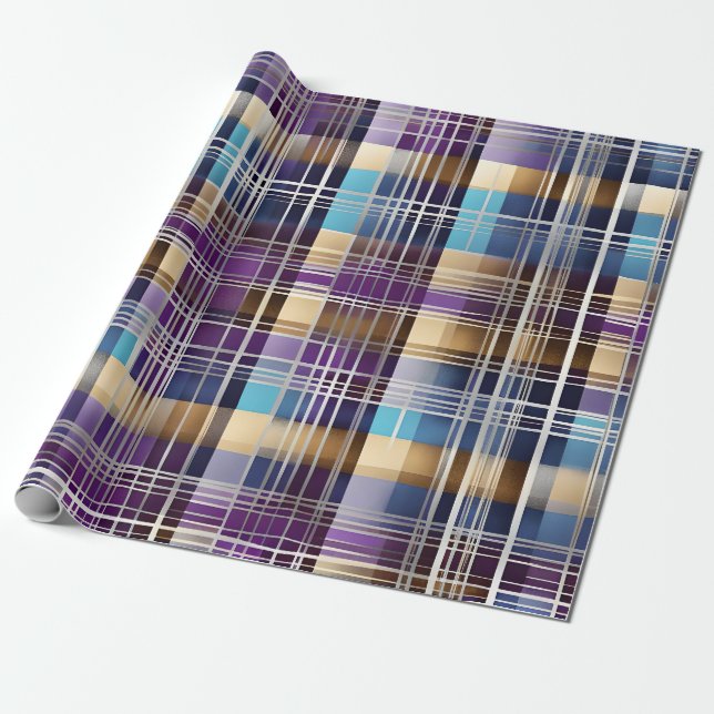Regalo papel de envoltura de plaid abstracto (Desenrollado)