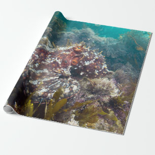 Regalo Papel de envoltura de pulpo azul oceánico