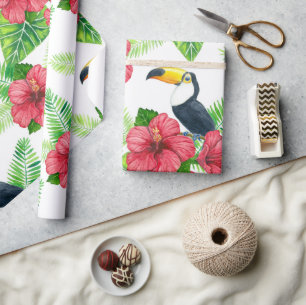 Regalo Papel de envoltura de ramo toscano y tropical