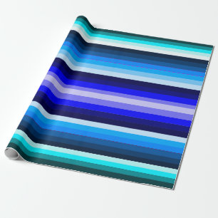 Regalo Papel De Envoltura De Rayas Azules Y Verdes