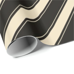 Regalo Papel de envoltura de rayas de crema negra